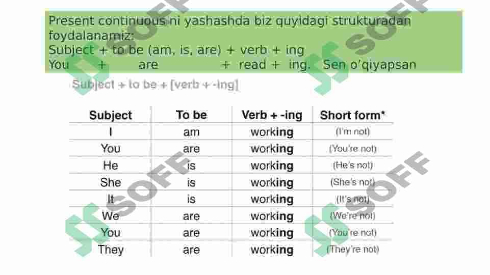 Present Continuous tense 4
