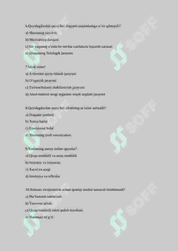 Psixologiyadan test 2