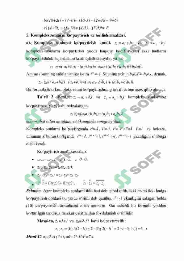 KOMPLEKS SONLAR 8