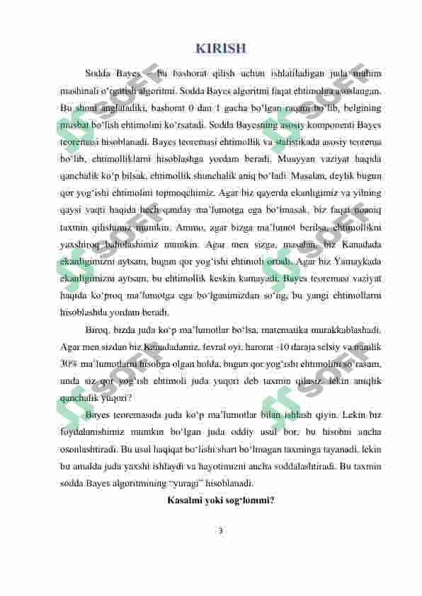 SODDA BAYES ALGORITMI 3