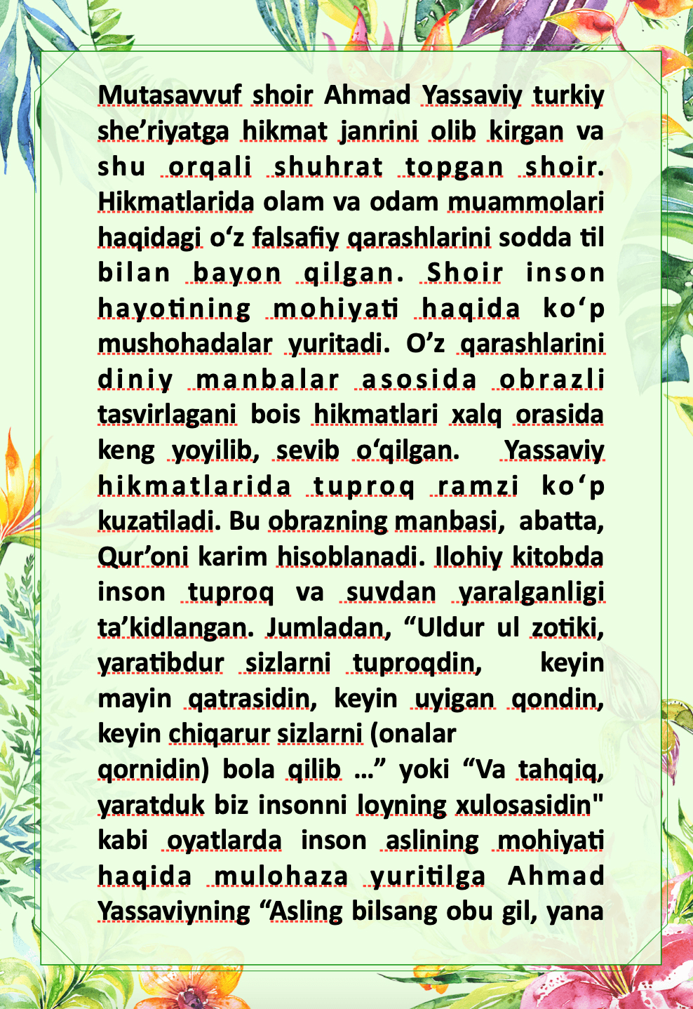 Ahmad Yassaviyning Hikmatlari 1