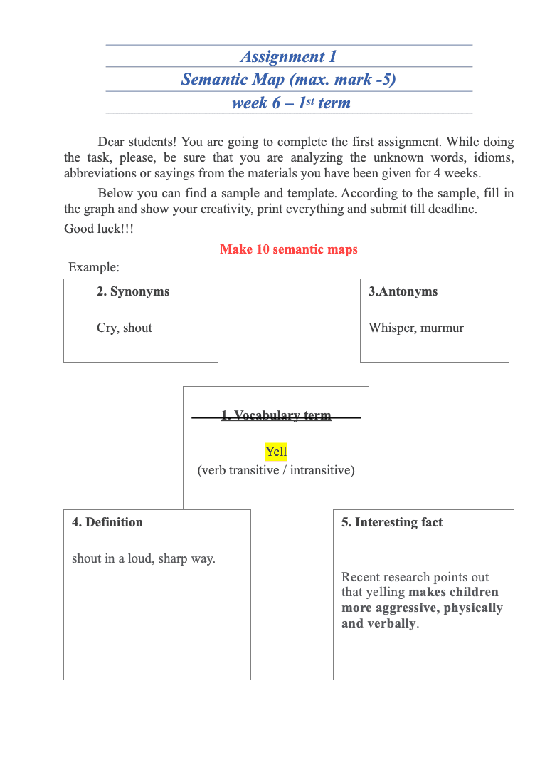 Semantic Map Assignment 1