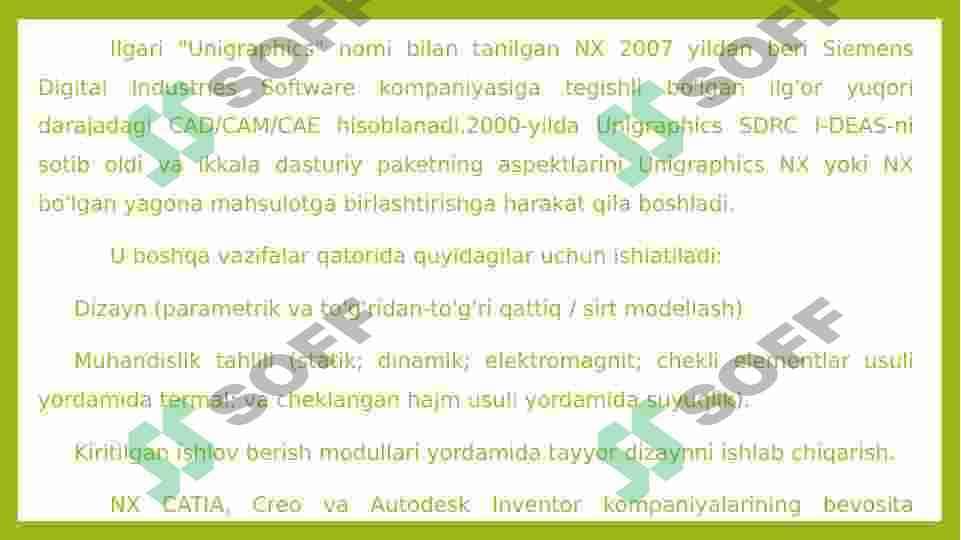 Siemens NX haqida ma'lumot 3