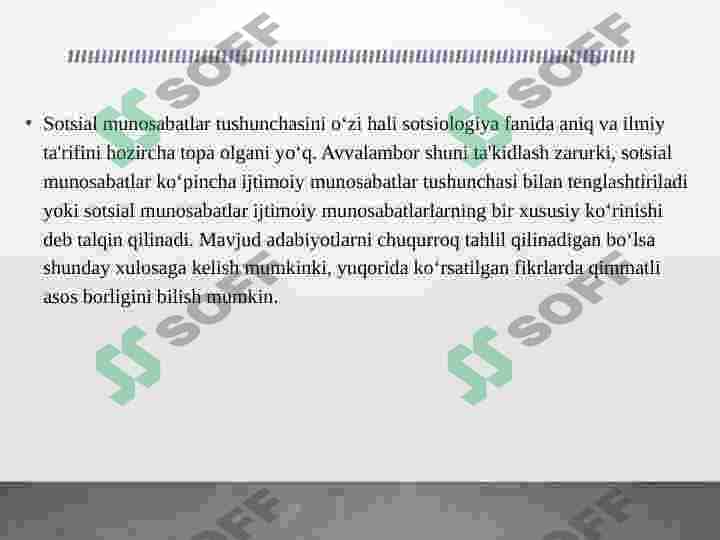 Sotsial munosabatlar 4