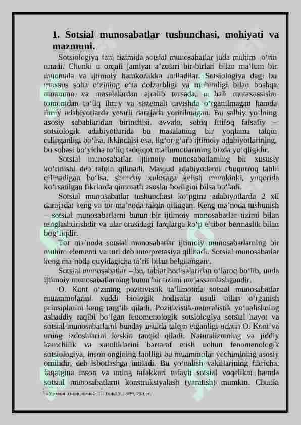 Sotsial munosabatlar 2