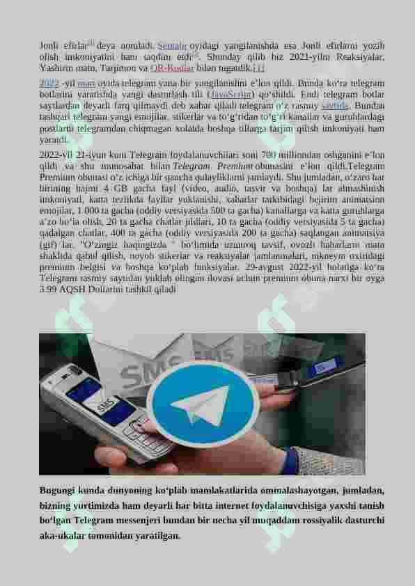 TELEGRAM TARMOG’I 2