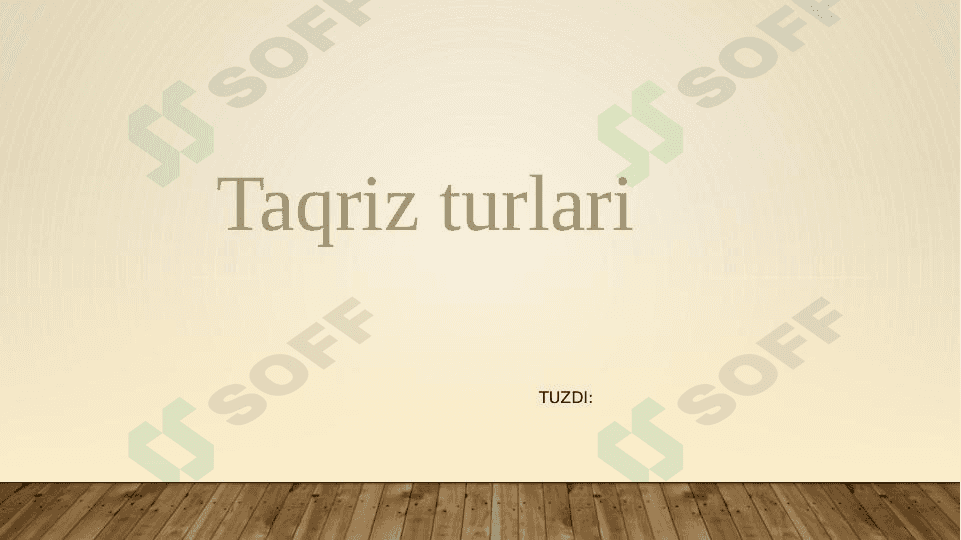 Taqriz turlari 1