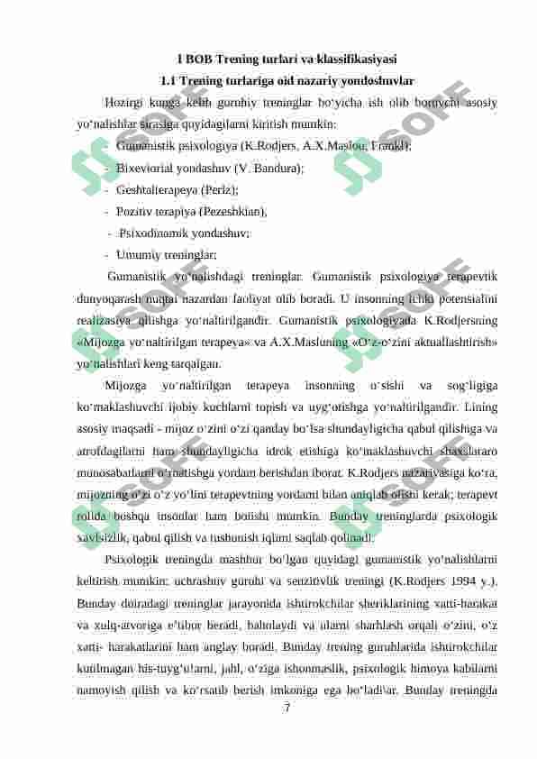 Trening turlari 7