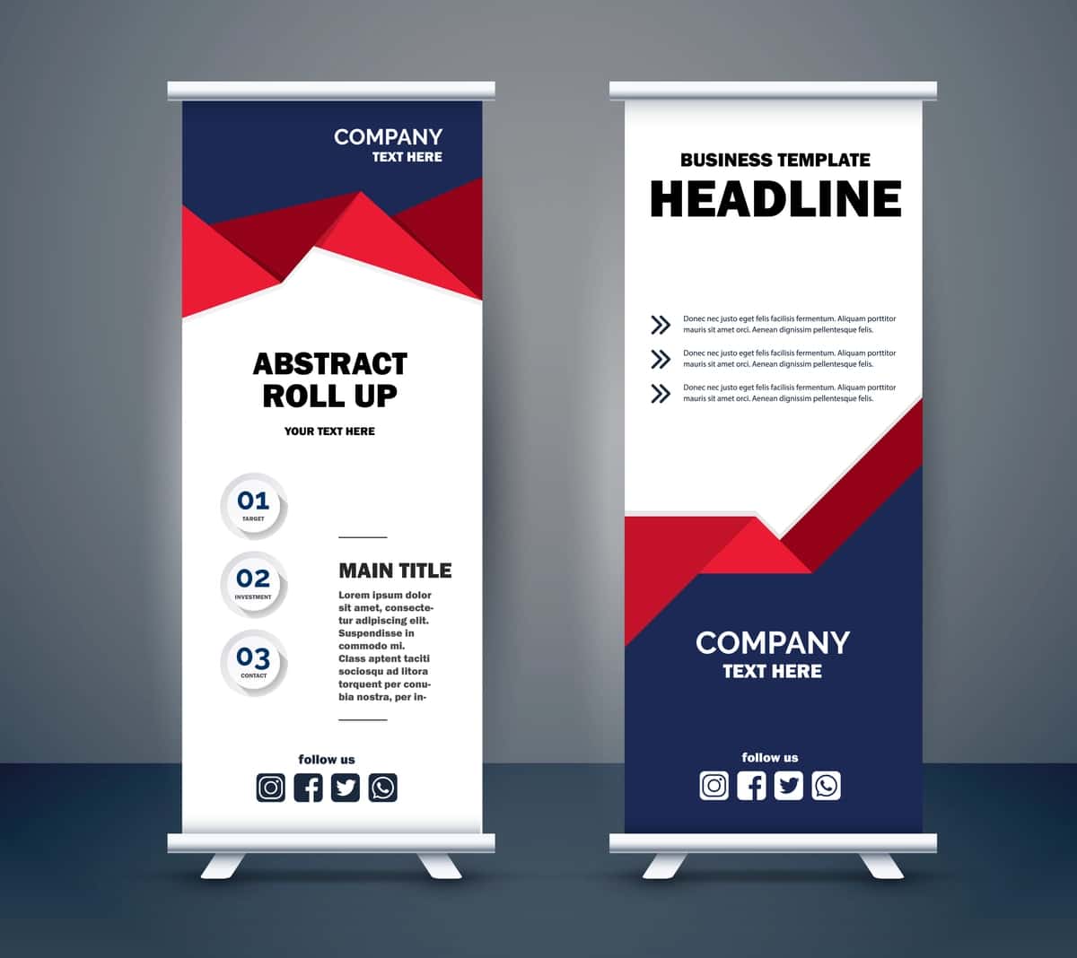 Vektor biznes roll up displey standee taqdimot maqsadi | Vector business roll up display standee presentation purpose 1
