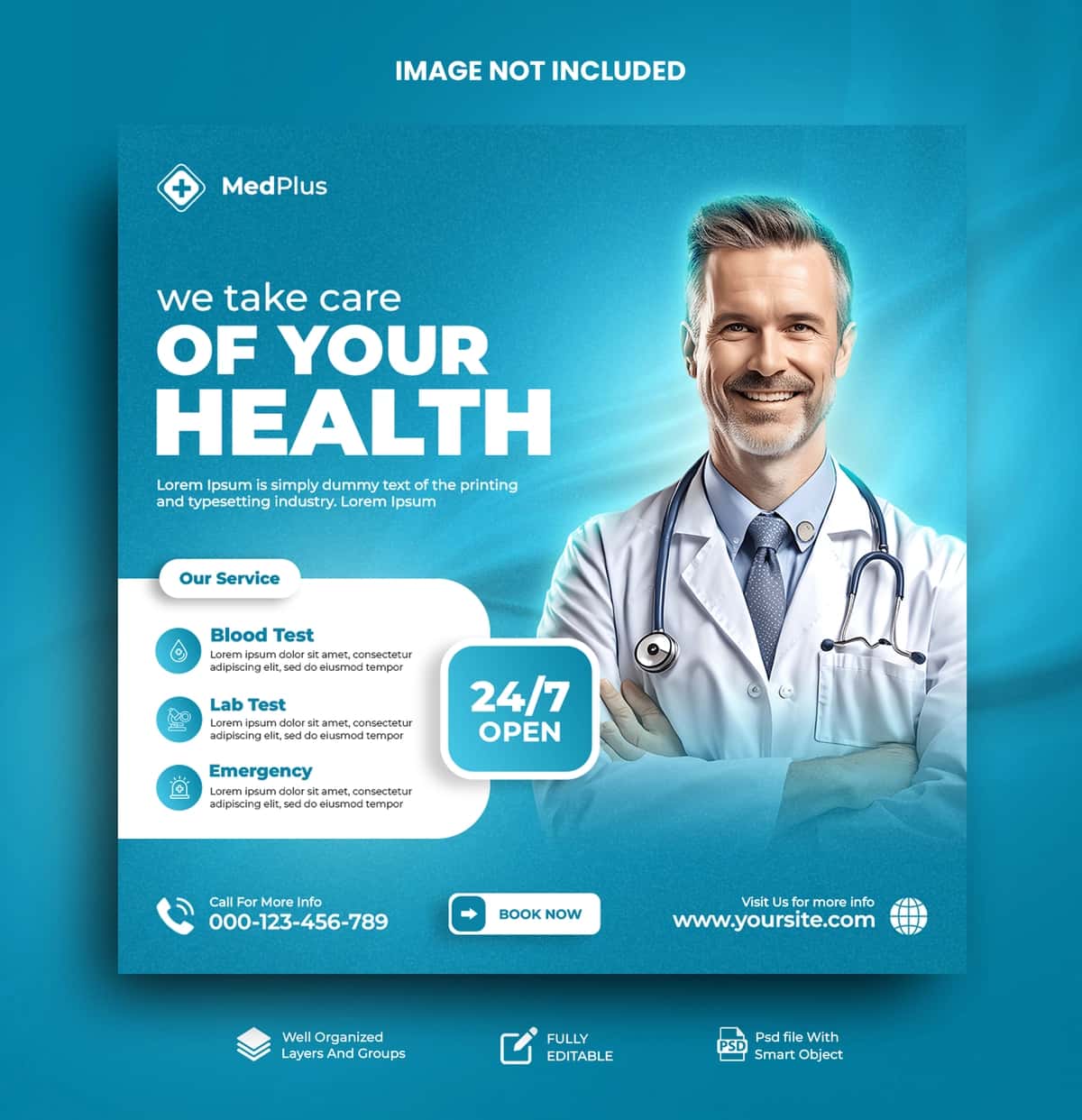 Psd sog'liqni saqlash ijtimoiy media post dizayni | Psd healthcare social media post design 1