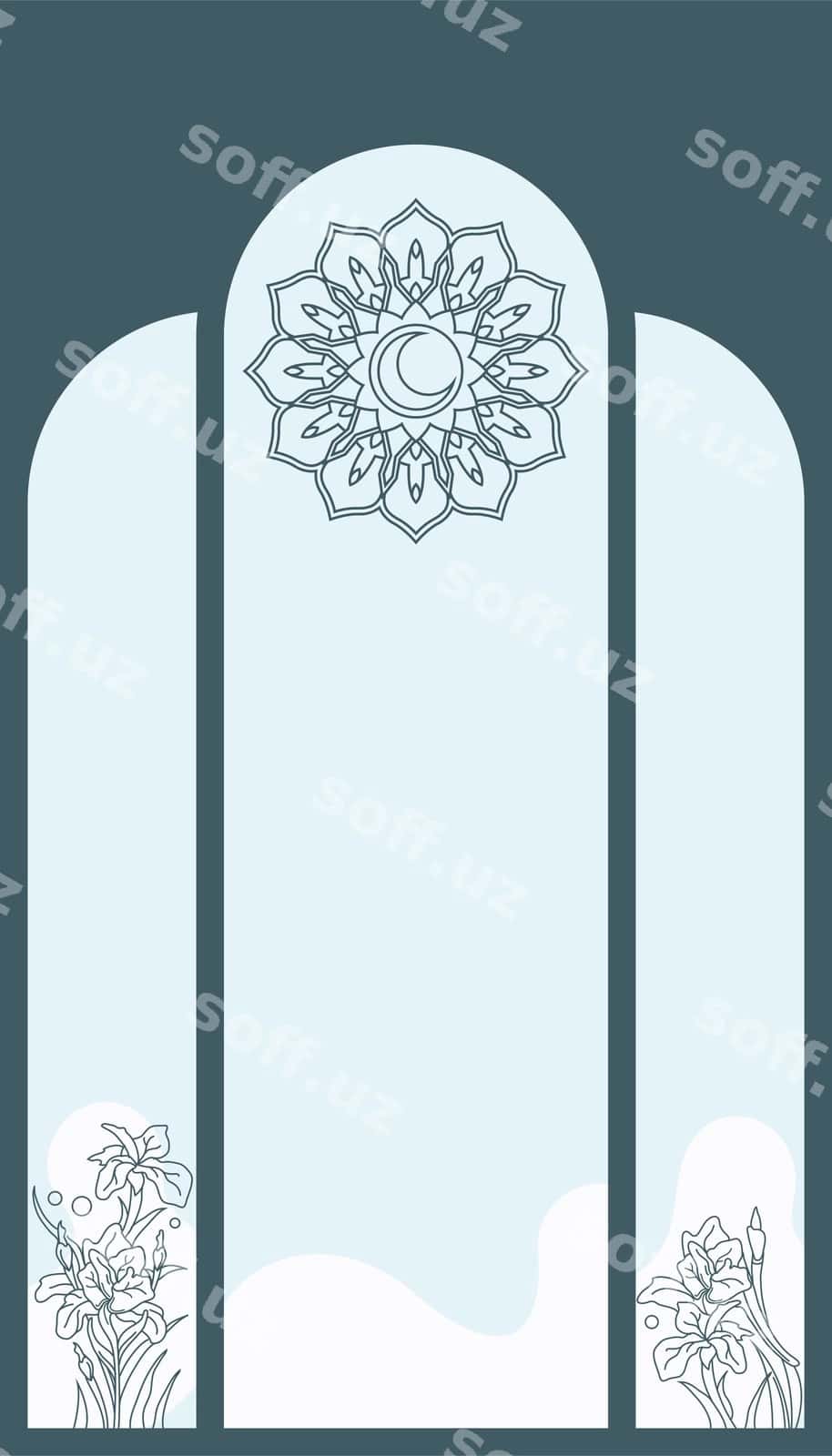 Estetik chizuqli gulli namoz xonçasi | Aesthetic outlined floral prayer mat 1