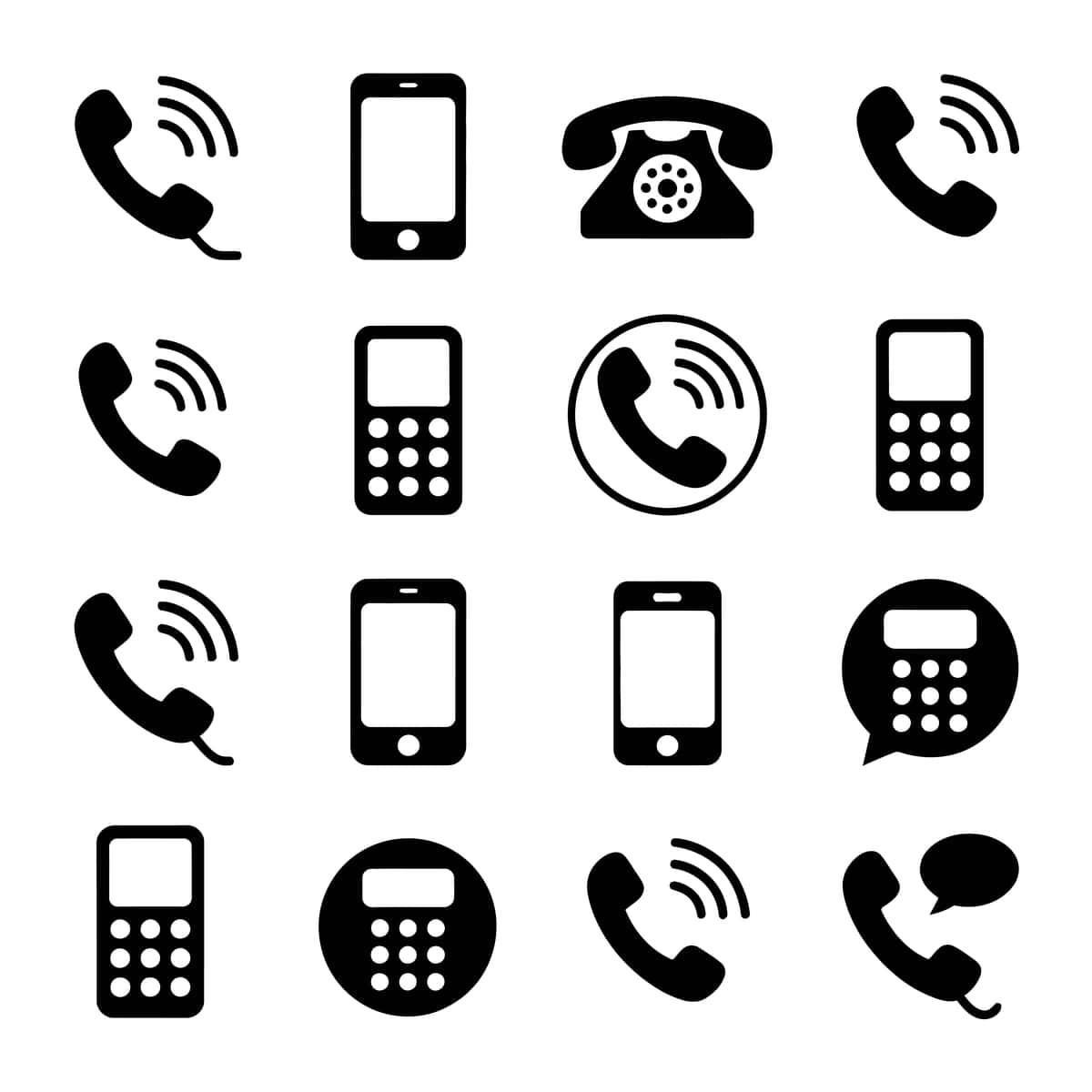 Telefon mobil aloqa piktogramma to'plami | Phone mobile communication icons collection 1