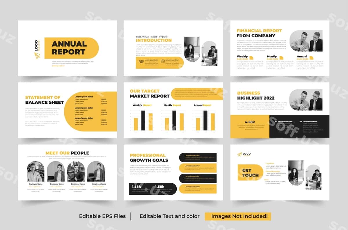 Yillik hisobot PowerPoint shablon | Annual report powerpoint template 1