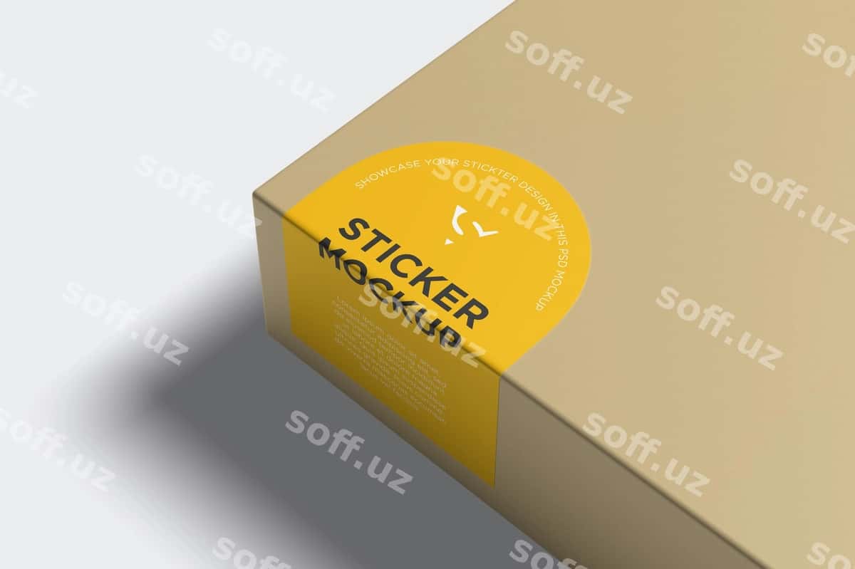 Archa shaklidagi stiker mockup qutida | Arch shaped sticker mockup box 1