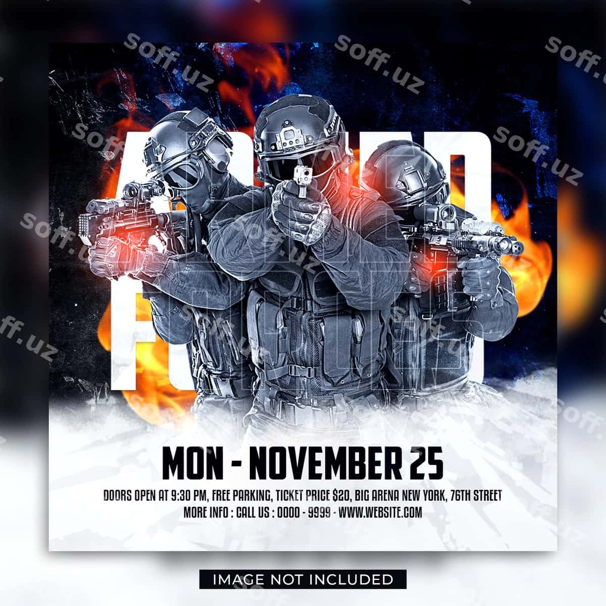 Silahlı qo'llar flyer ijtimoiy tarmoqlar posti | Armed forces flyer social media post 1