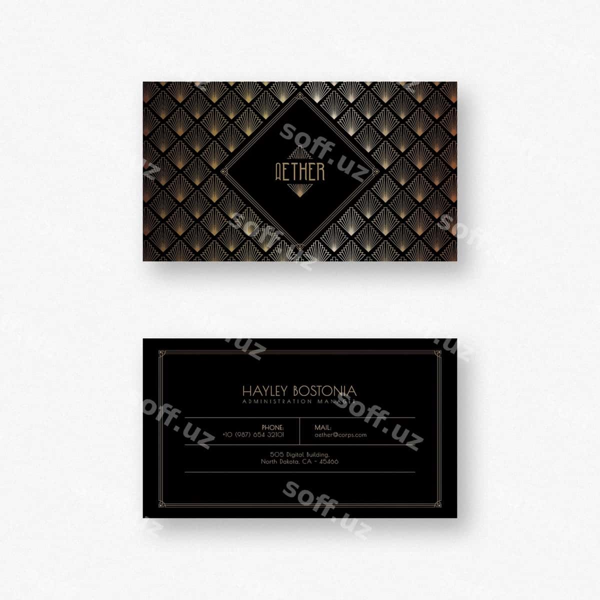 Art deco vizitkasi | Art deco business card 1