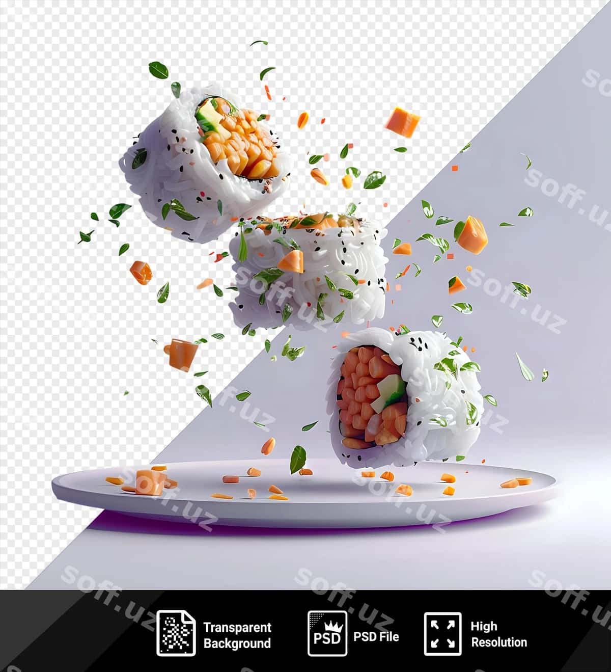 Ajoyib pichoq ovqat parvoz havo oq ishik | Awesome tongs food flying air white plate 1