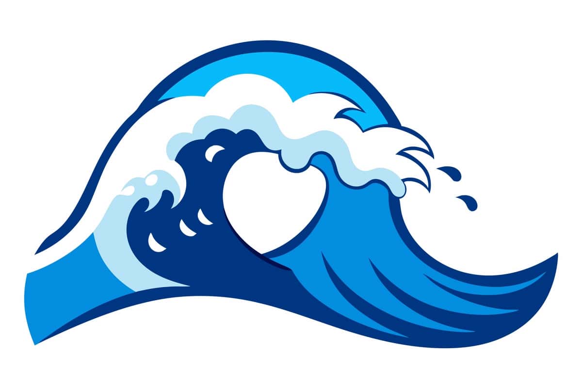 An'anaviy yapon to'lqini vektor ikonasi multfilm clipart dizayni | Traditional japanese wave vector icon cartoon clipart design 1