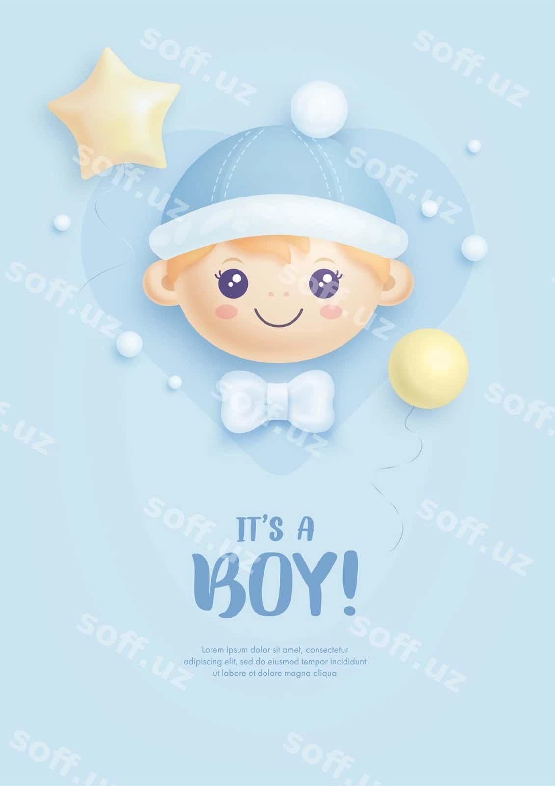 Baby shower taklifnoma o'g'li uchun | Baby shower invitation baby boy 1