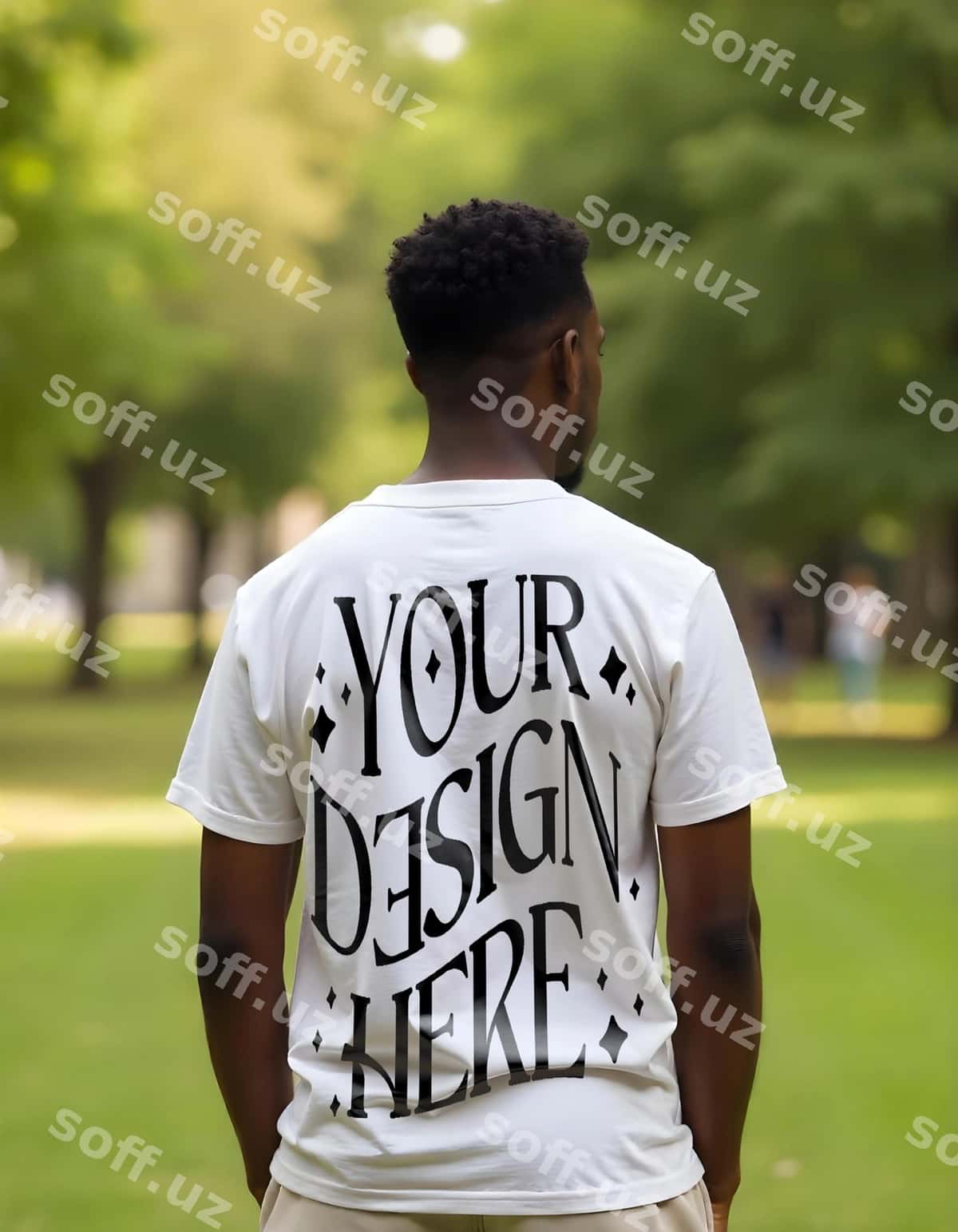 Orqa chop etish futbolka namunasi | Back print t shirt mockup 1