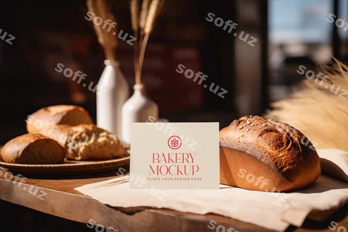 Pechenya brend mockup dizayni | Bakery branding mockup design 1