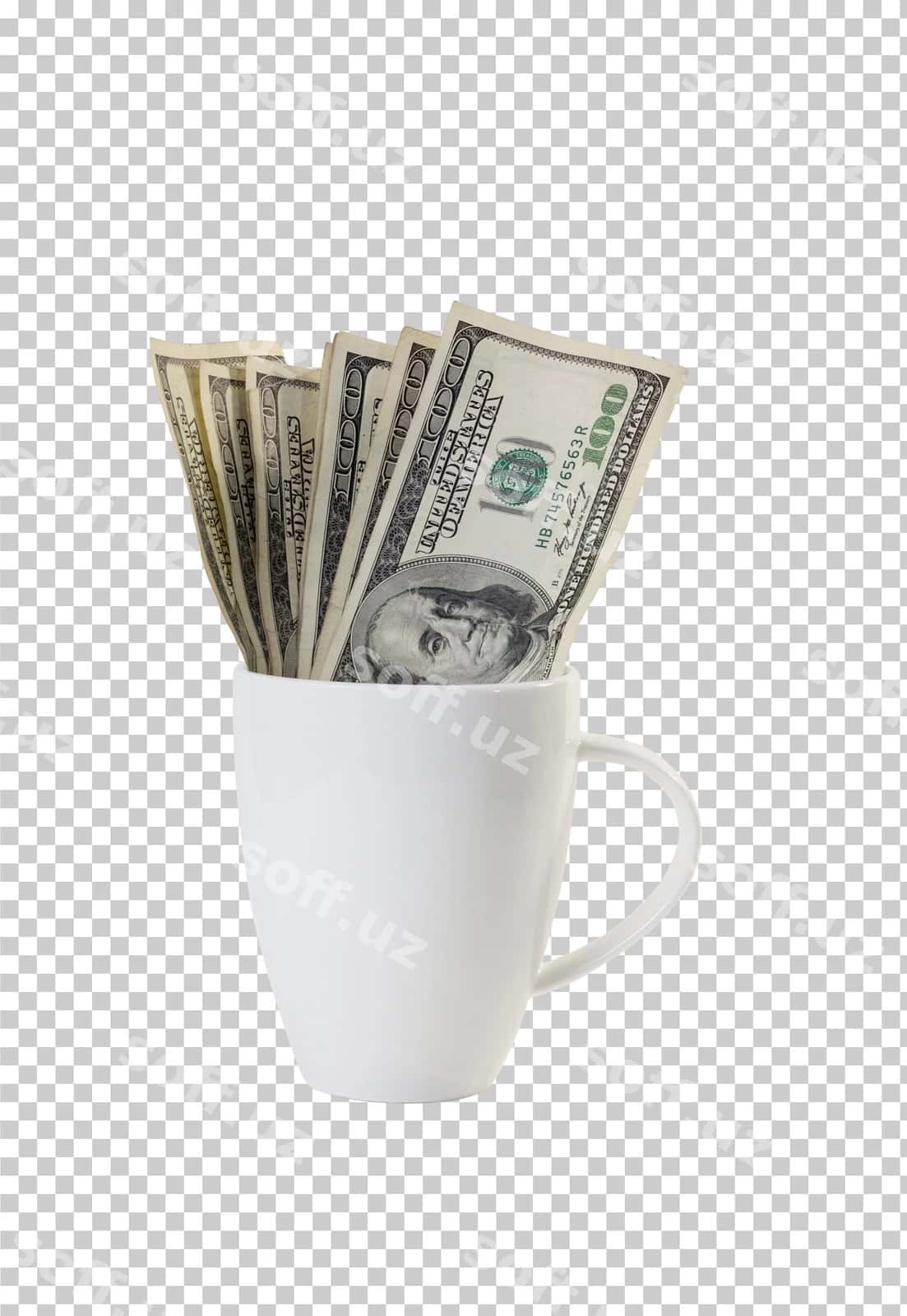 Izolyatsiya qilingan banknot kofe kubogi | Banknote coffee cup isolated 1