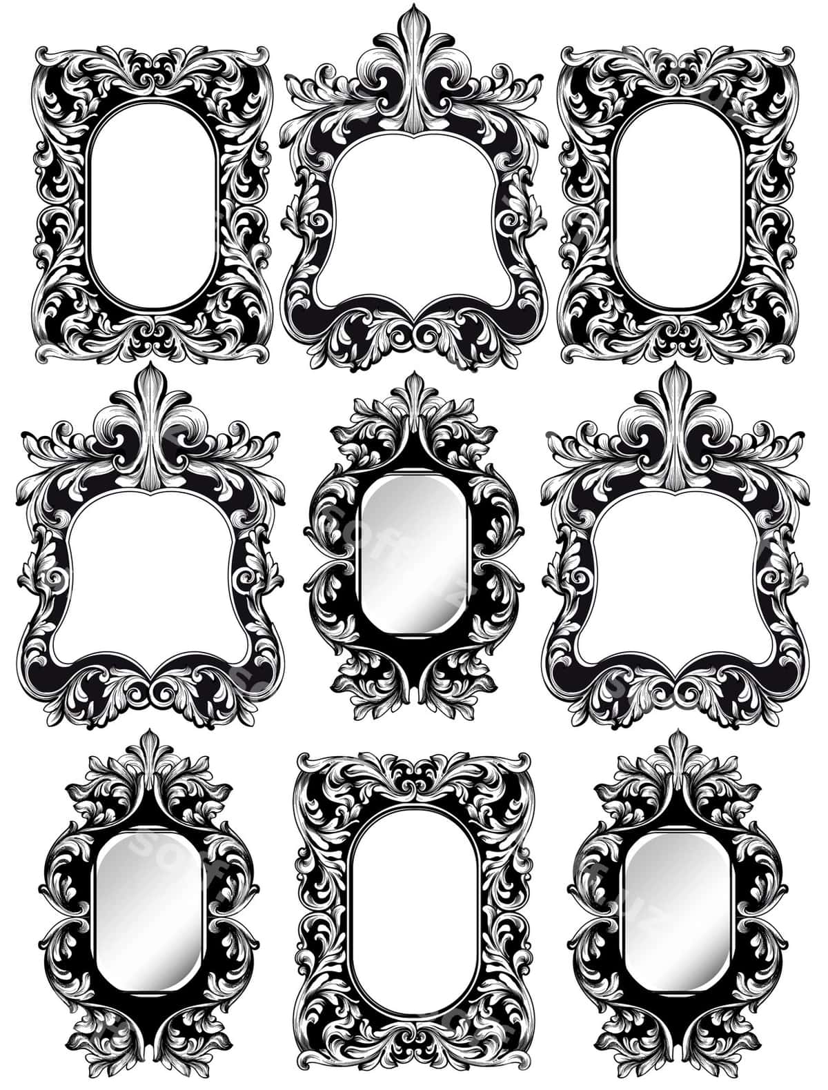 Barokko ramkalar komplekt dekor | Baroque frames set decor 1