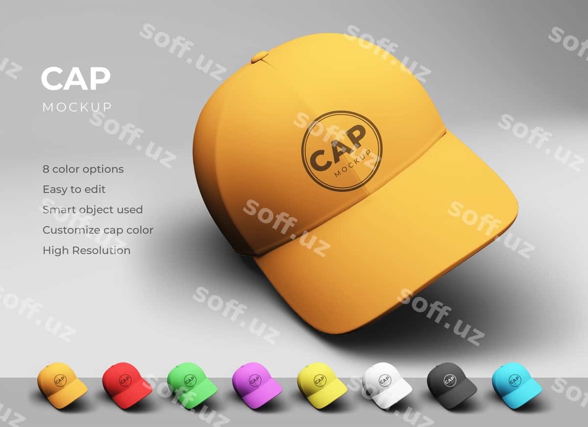 Beysbol qalpoqchasi maketi dizayni | Baseball cap mockup design 1