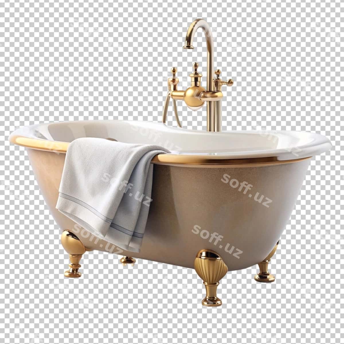Vanna ajraltirilgan shaffof orqa fonda | Bathtub isolated transparent background 1