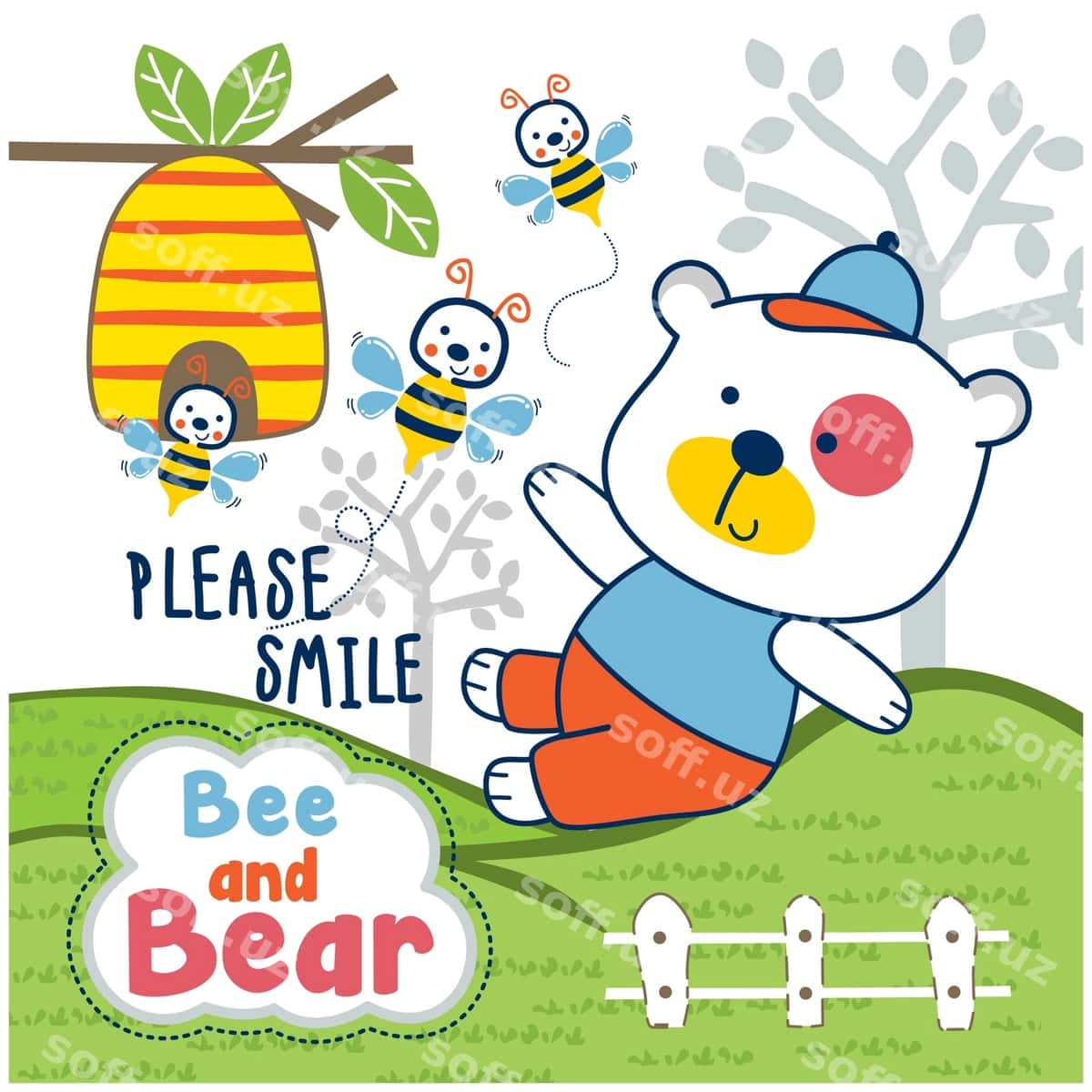 Ayiq Arilma O'yin Bog' Komik Hayvon Multfilm | Bear bee play garden funny animal cartoon 1