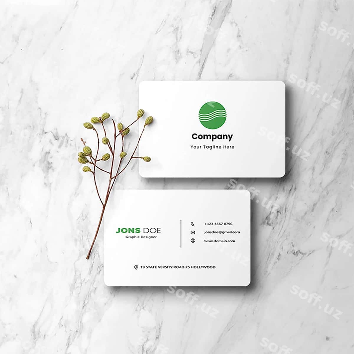 Chiroyli oddiy biznes vizitka dizayni | Beautiful simple business card design 1