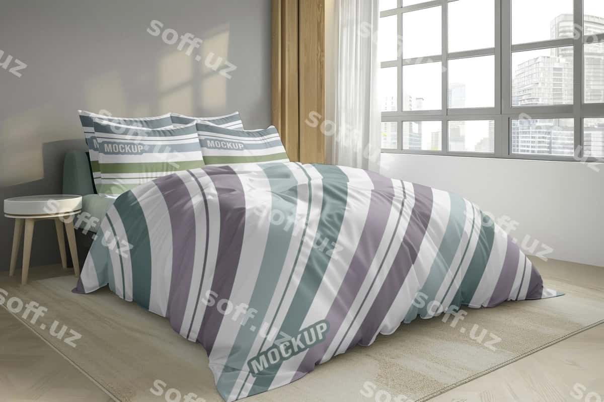 Yotoq mebeli interyer namunasi | Bed linen interior mockup 1