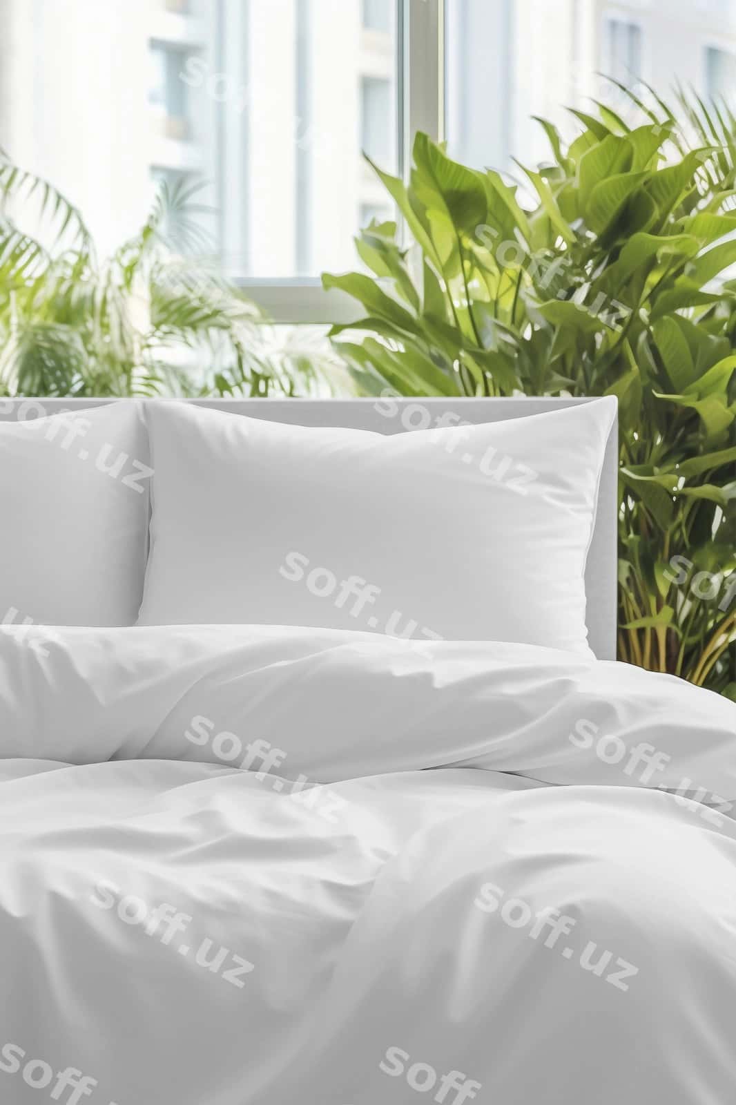 Yotoq matritsasi uchun ichki dekoratsiya namunasi | Bed linen interior mockup 1
