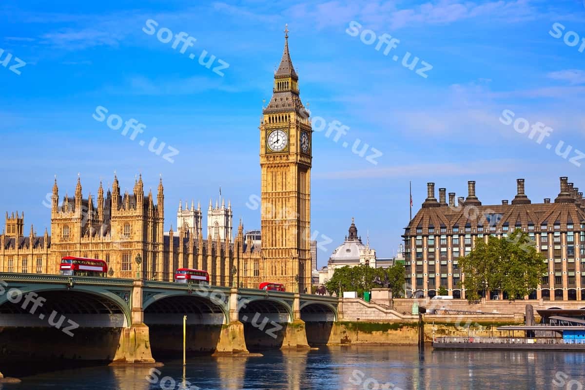 Big Ben soat tornadi Temza daryosi London | Big ben clock tower thames river london 1