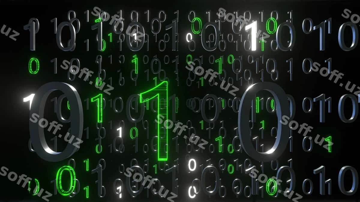 Binary hologram orqa fonda 3d render | Binary hologram background 3d render 1