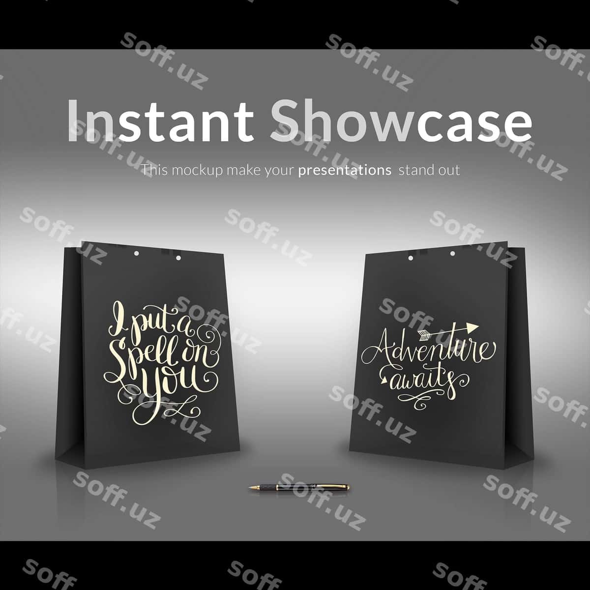 Qora sovg'a sumkasi mock up | Black gift bag mock up 1