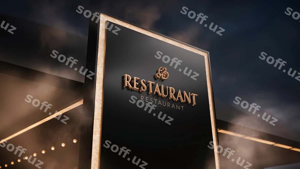 Qora restoran belgi | Black restaurant sign 1