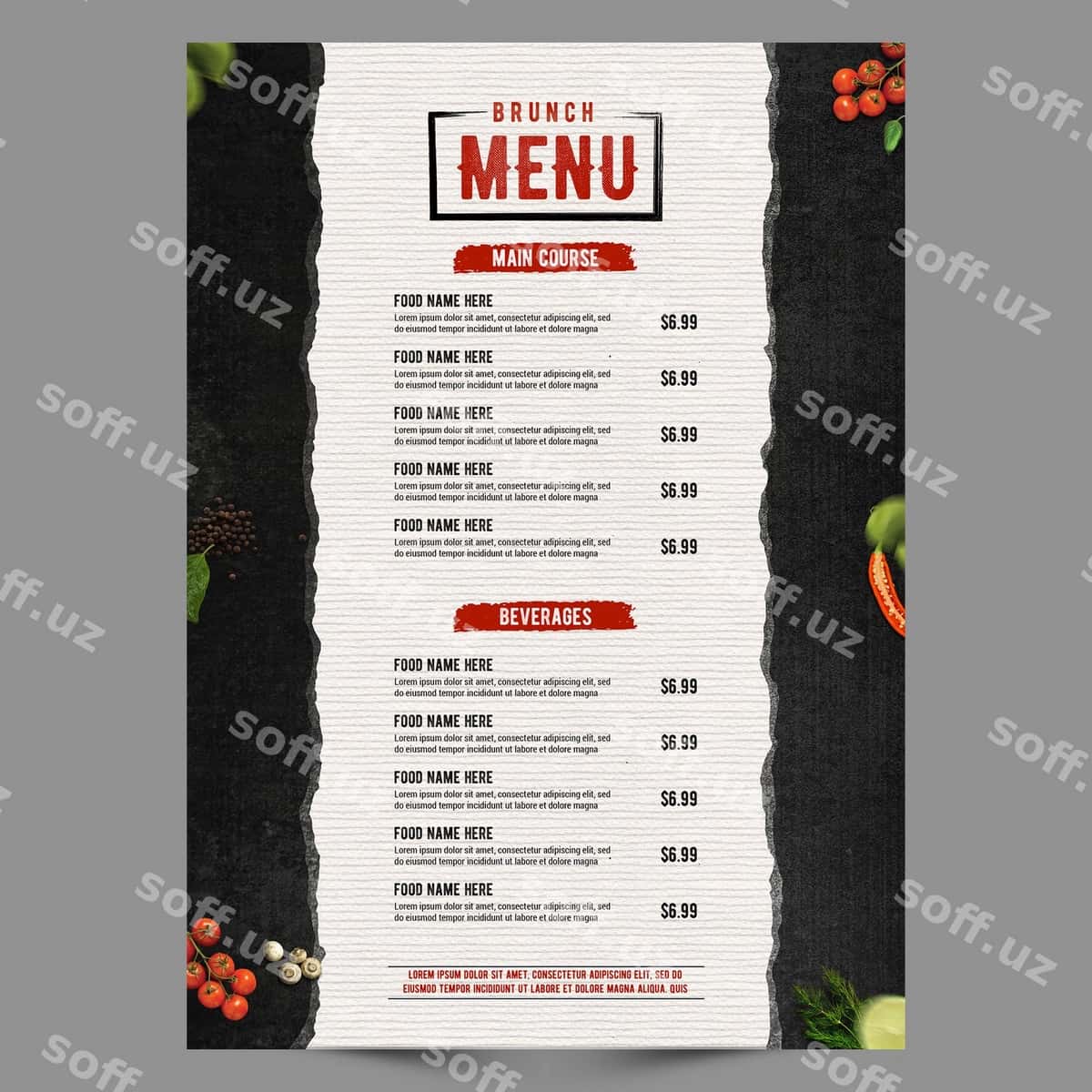 Qora retro poster menu seriyasi | Black retro poster menu series 1