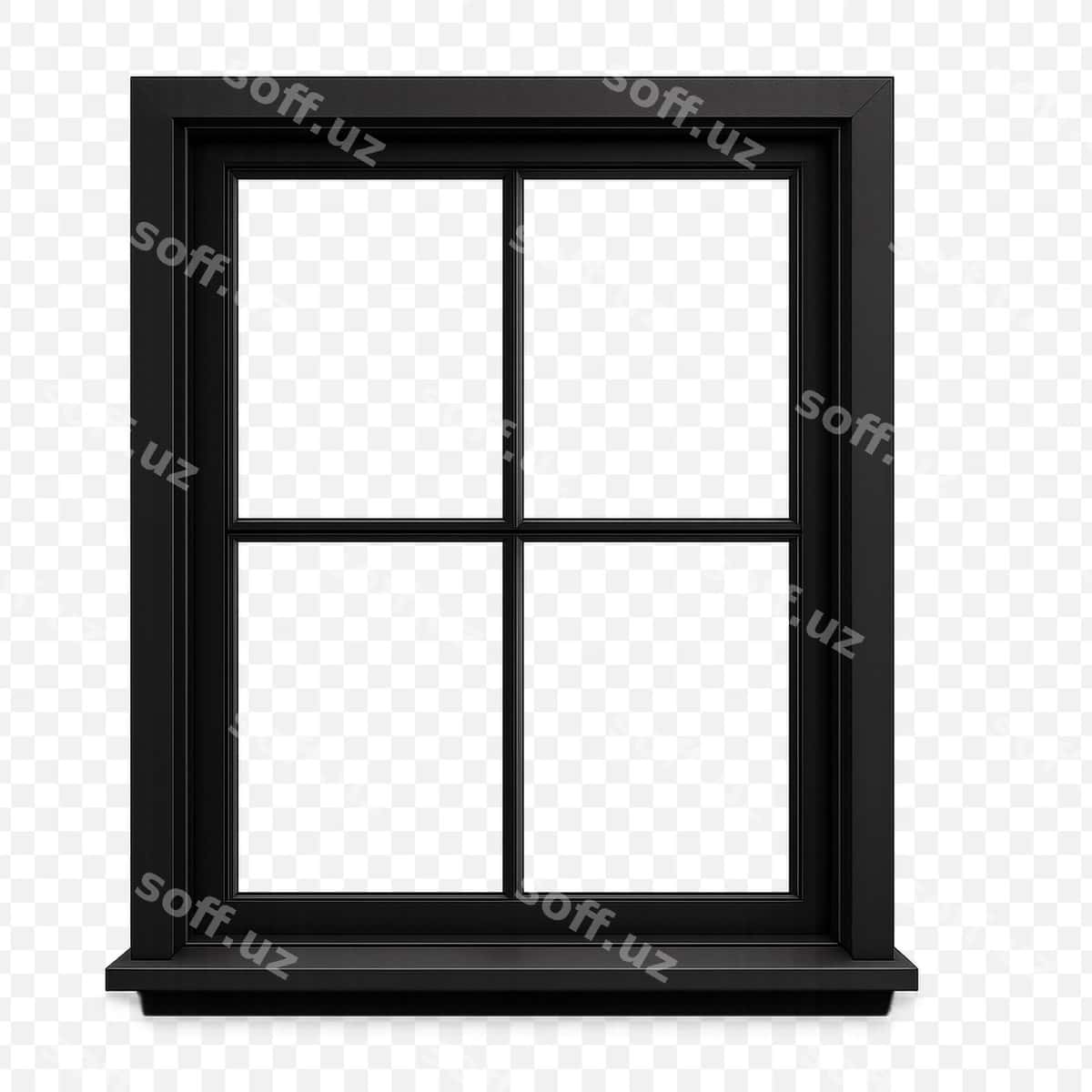Qora oyna shabloni bilan | Black window with grid 1