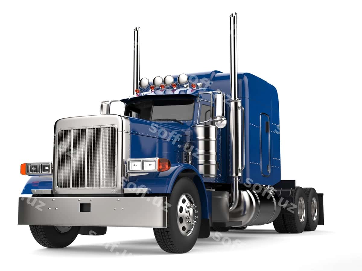 Ko'k o'n sakkiz g'ildirakli yuk mashinasi prinsipal yo'q | Blue 18 wheeler truck no trailer 1