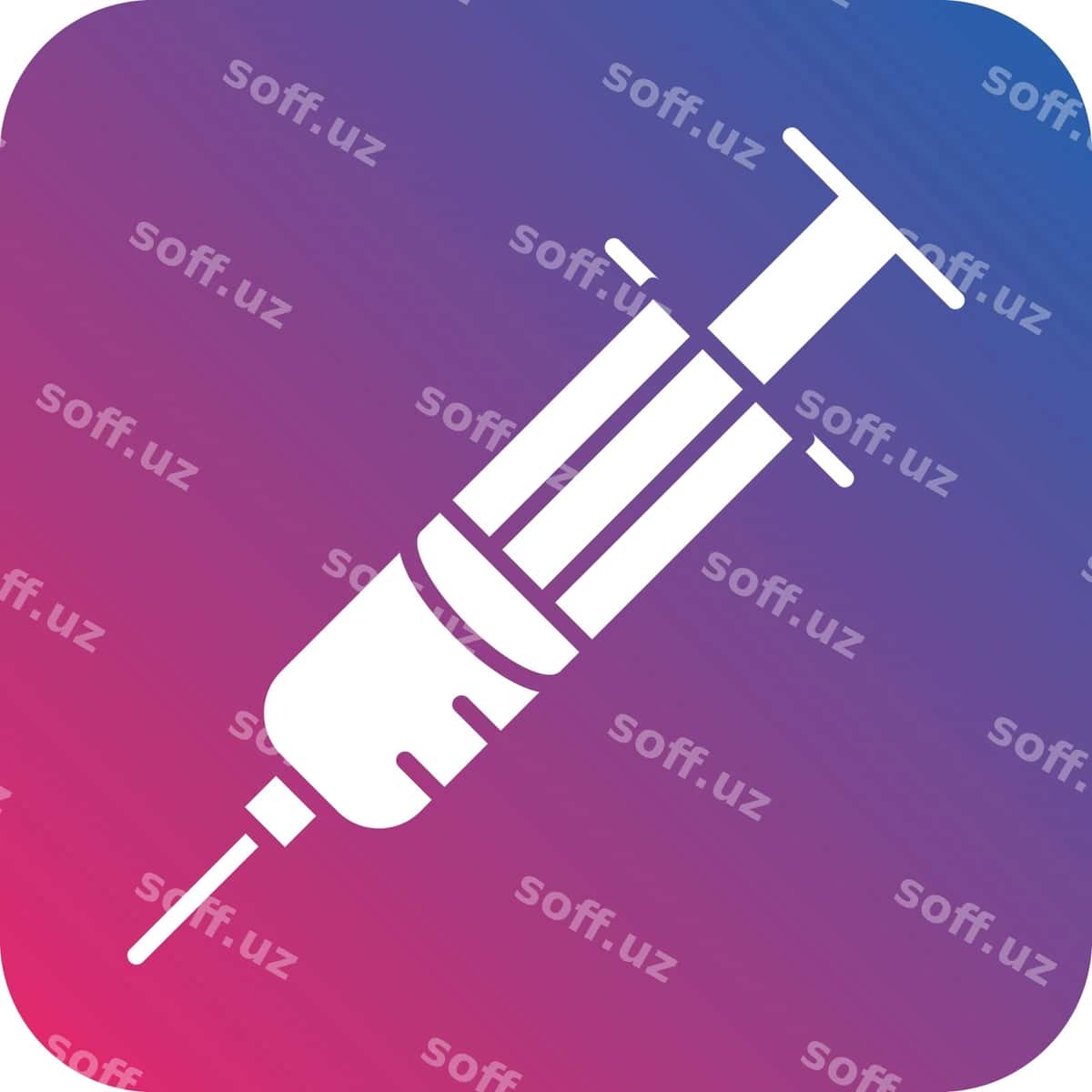 Ko'k binafsha logotip shprits o'rtasida | Blue purple logo with syringe middle 1