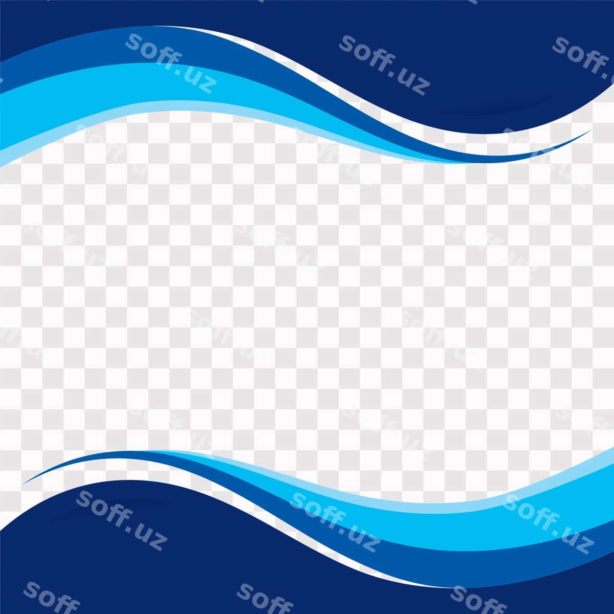 Ko'k to'lqiq shakllar shaffof orqa fonda | Blue wavy shapes transparent background 1