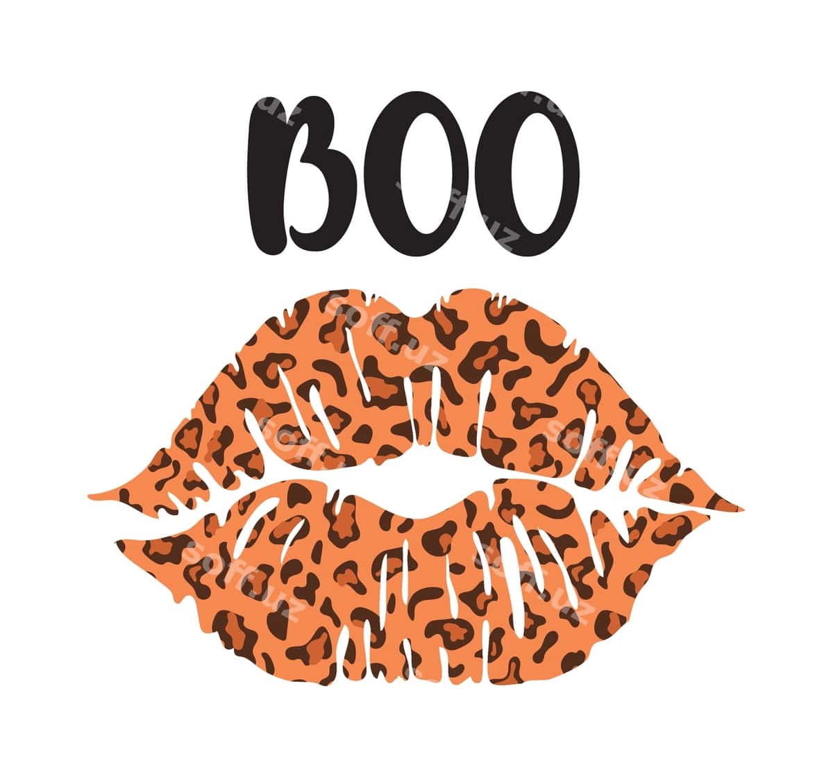 Boo matn lablar belgisi bilan | Boo text with lips mark 1