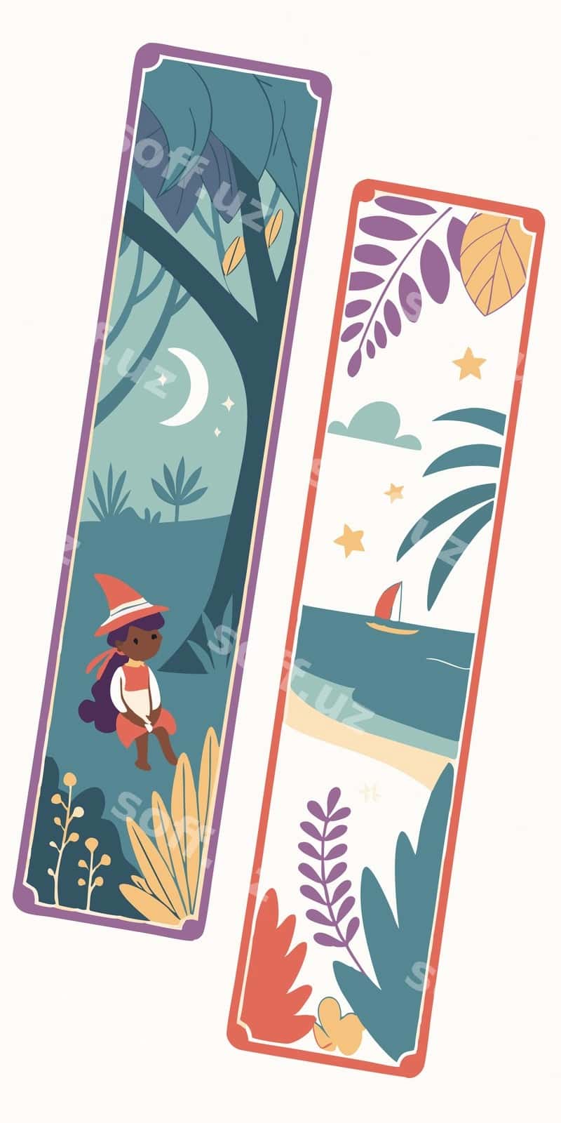 Belgilar chop etish komplekti | Bookmarks print set 1