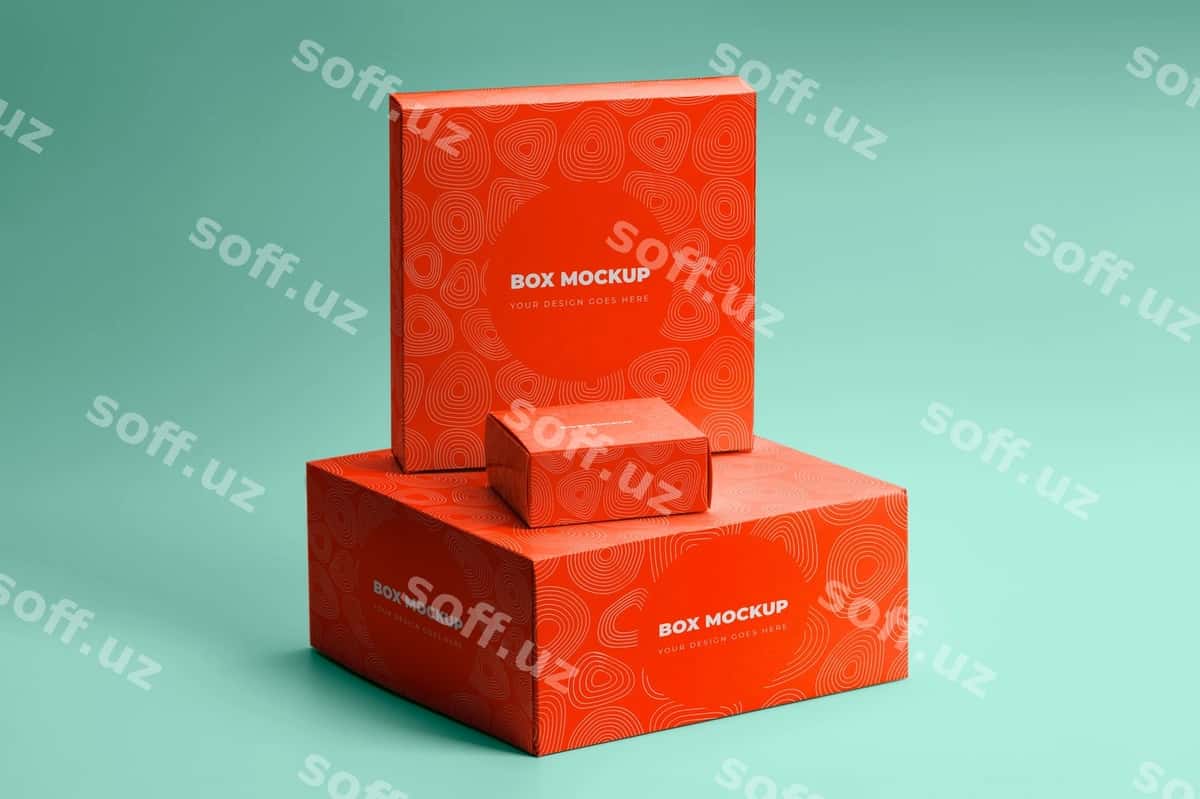Qutilar qadoqlash namunasi ajraltirilgan | Boxes packaging mockup isolated 1