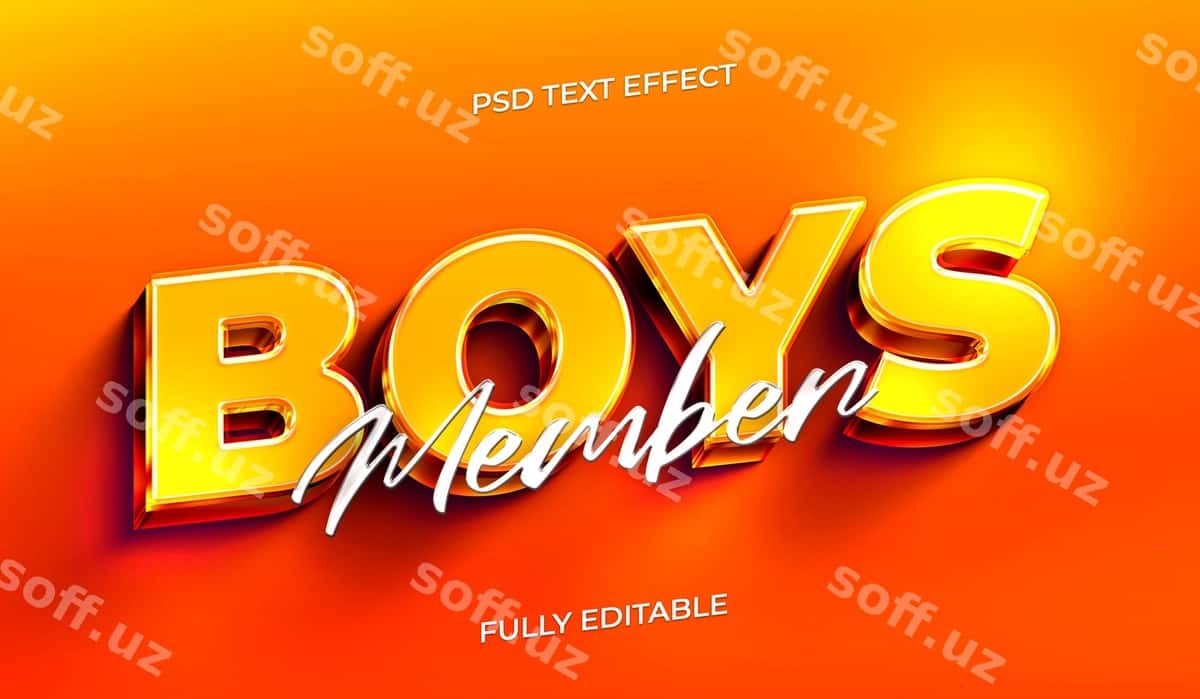 Bollar matn uslubi ta'siri | Boys text style effect 1