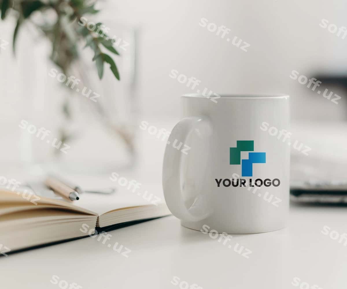 Brendi oq krujka namunasi | Branding white mug mockup 1