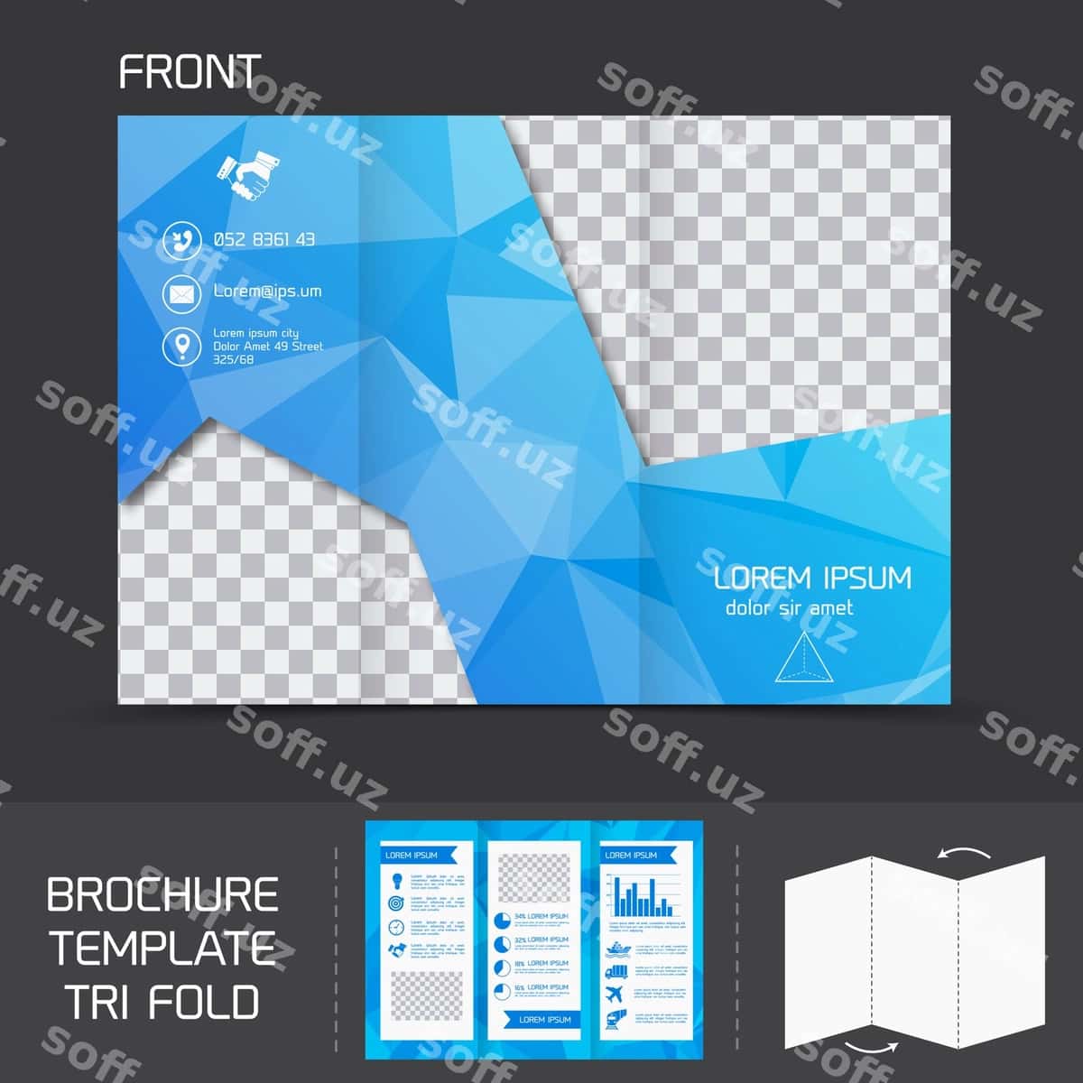 Brosyer shabloni uch qatlamda | Brochure template tri fold 1