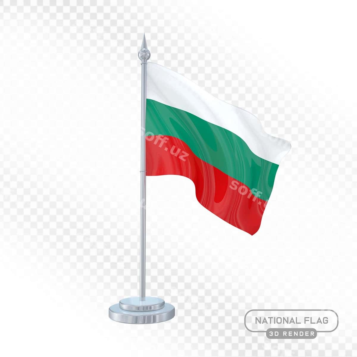 Bolgariston milliy bayrog'i 3d render | Bulgarian national flag 3d render 1