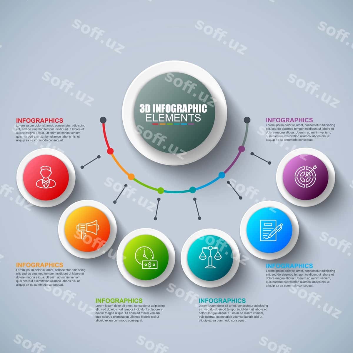Biznes infografika dizayn shabloni | Business infographics design template 1